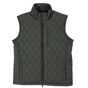 Hackett London Mens S Padded Quilted Vest Green Full Zip Channel Gilet HM402814
